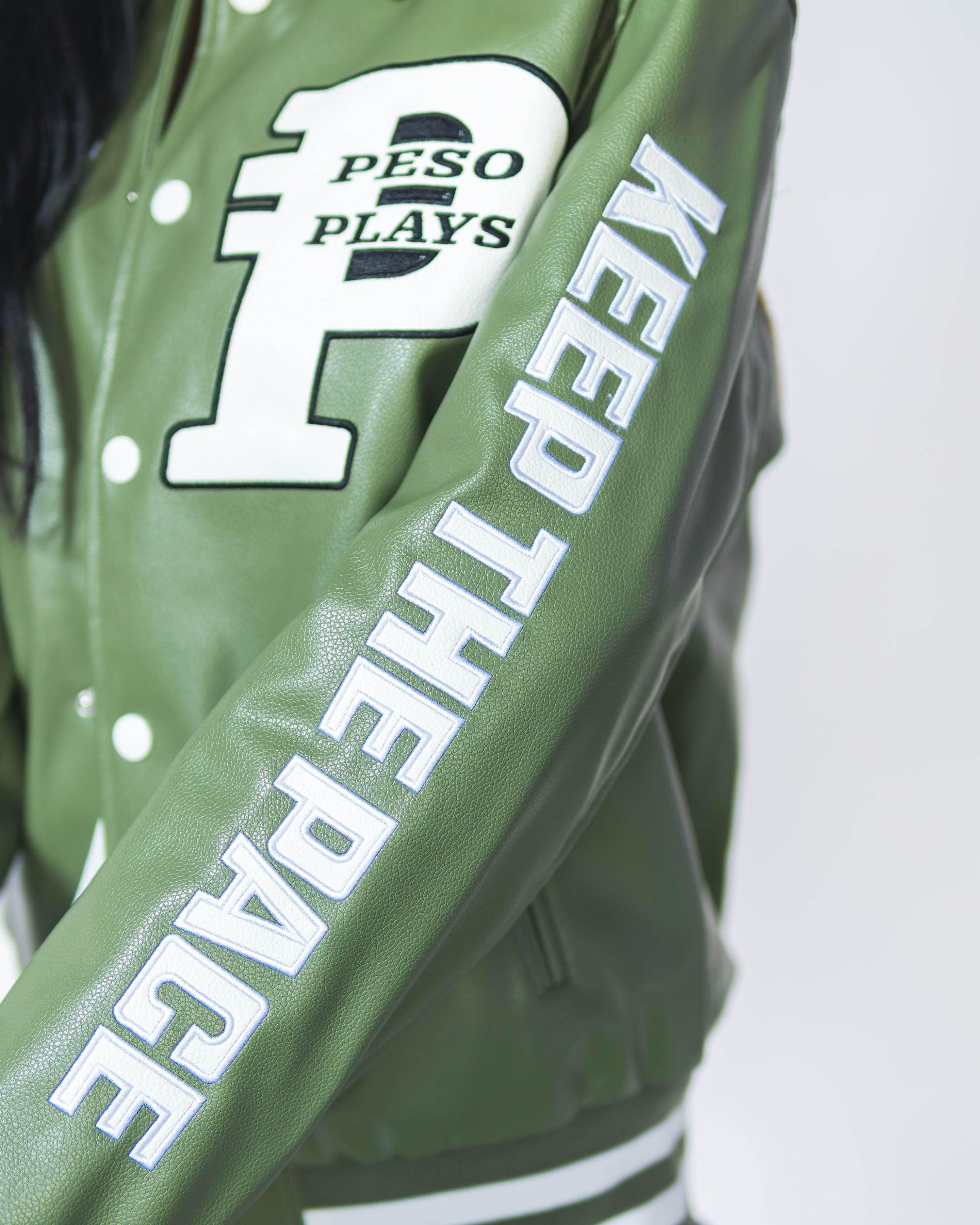 Peso Plays Full Leather Letterman Jacket