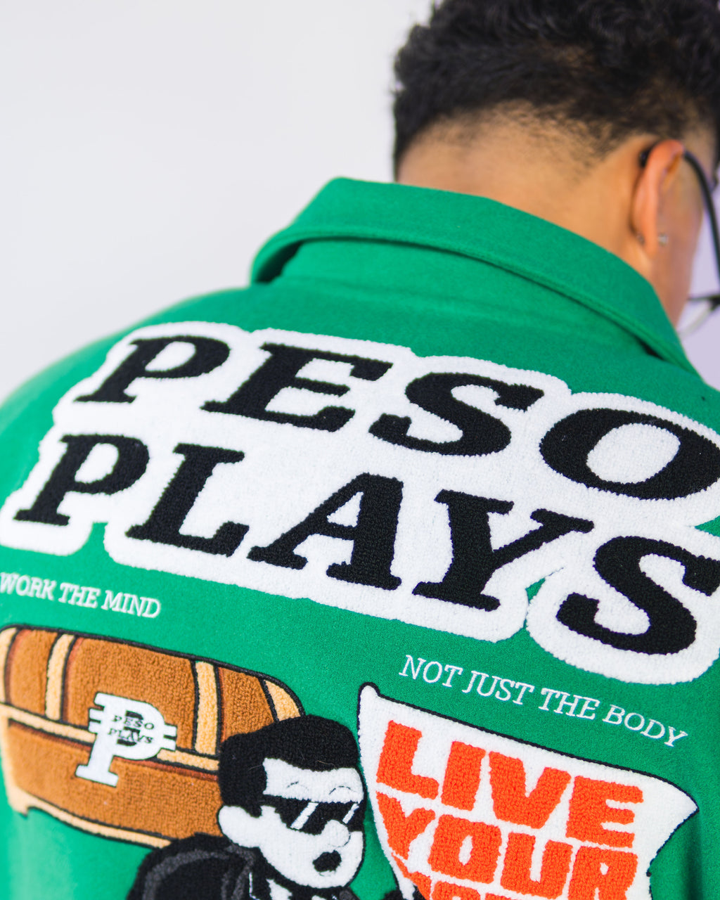 Peso Plays Wool/Leather Letterman Jacket
