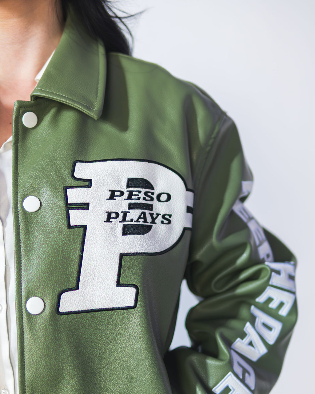 Peso Plays Full Leather Letterman Jacket