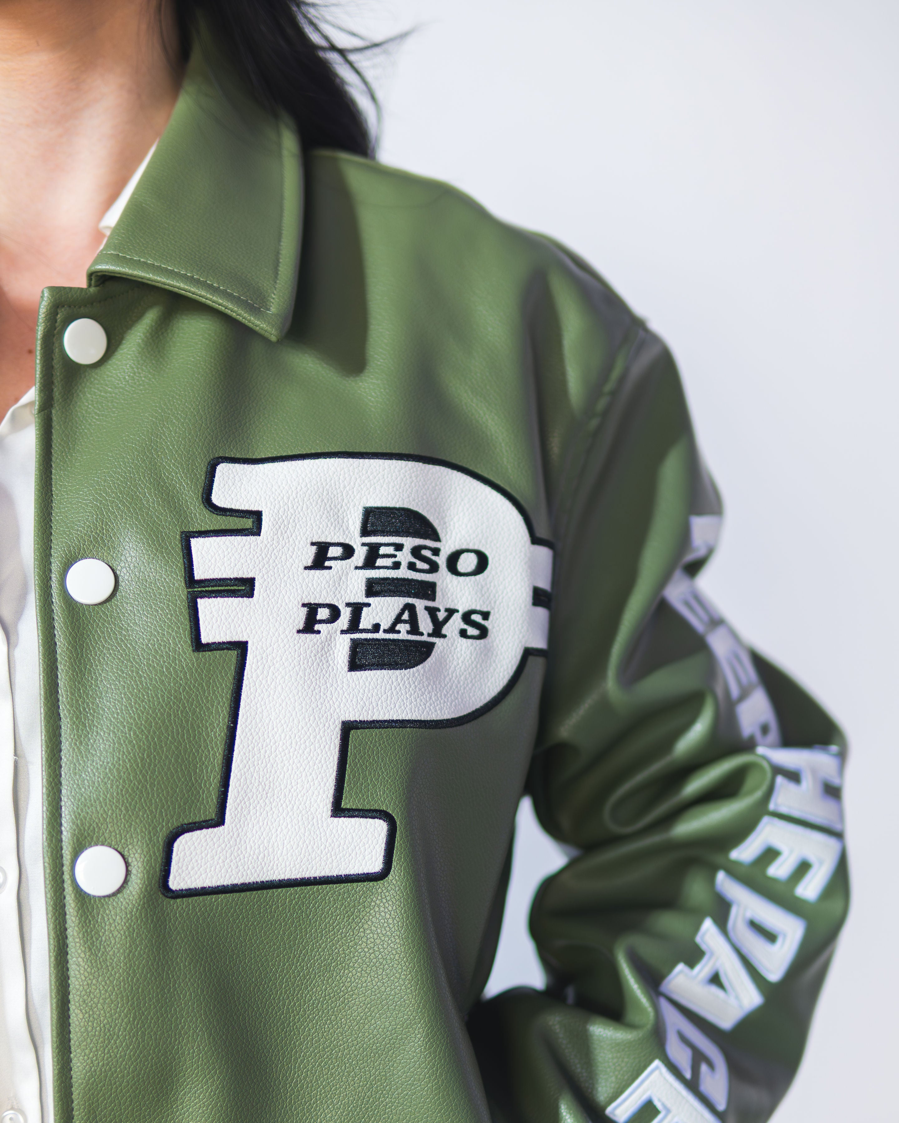 Peso Plays Full Leather Letterman Jacket