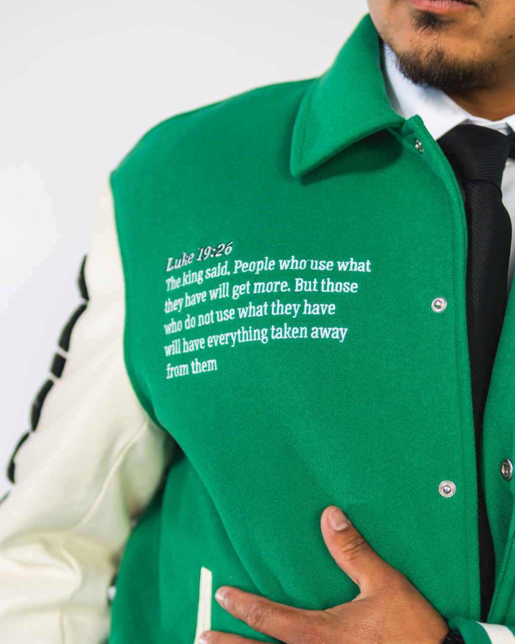 Peso Plays Wool/Leather Letterman Jacket