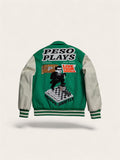 Peso Plays Wool/Leather Letterman Jacket