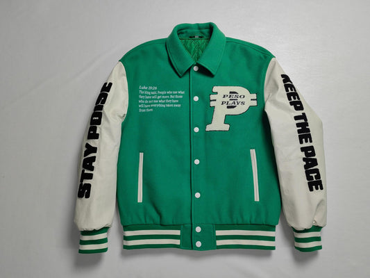 Peso Plays Wool/Leather Letterman Jacket